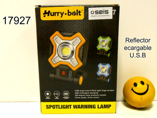 Imagen de REFLECTOR RECARGABLE USB SOLAR PORTATIL 20LED+BALIZA 2.25